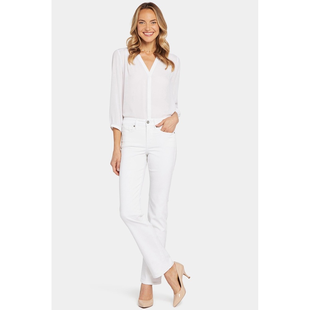 NYDJ Marilyn Straight Jeans Optic White Size 16 New With Tags